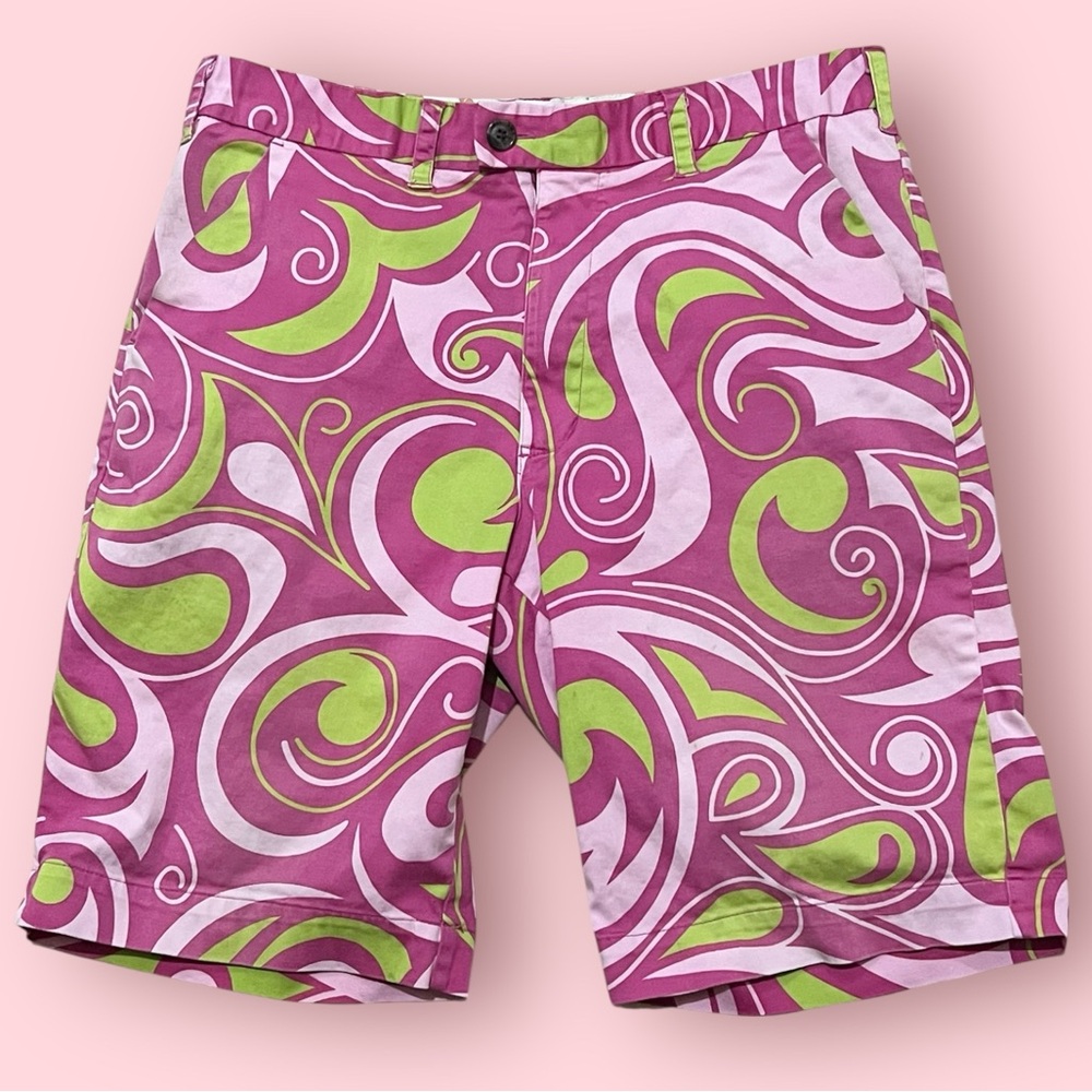 Loudmouth Men's Golf Shorts (Pink/Green)